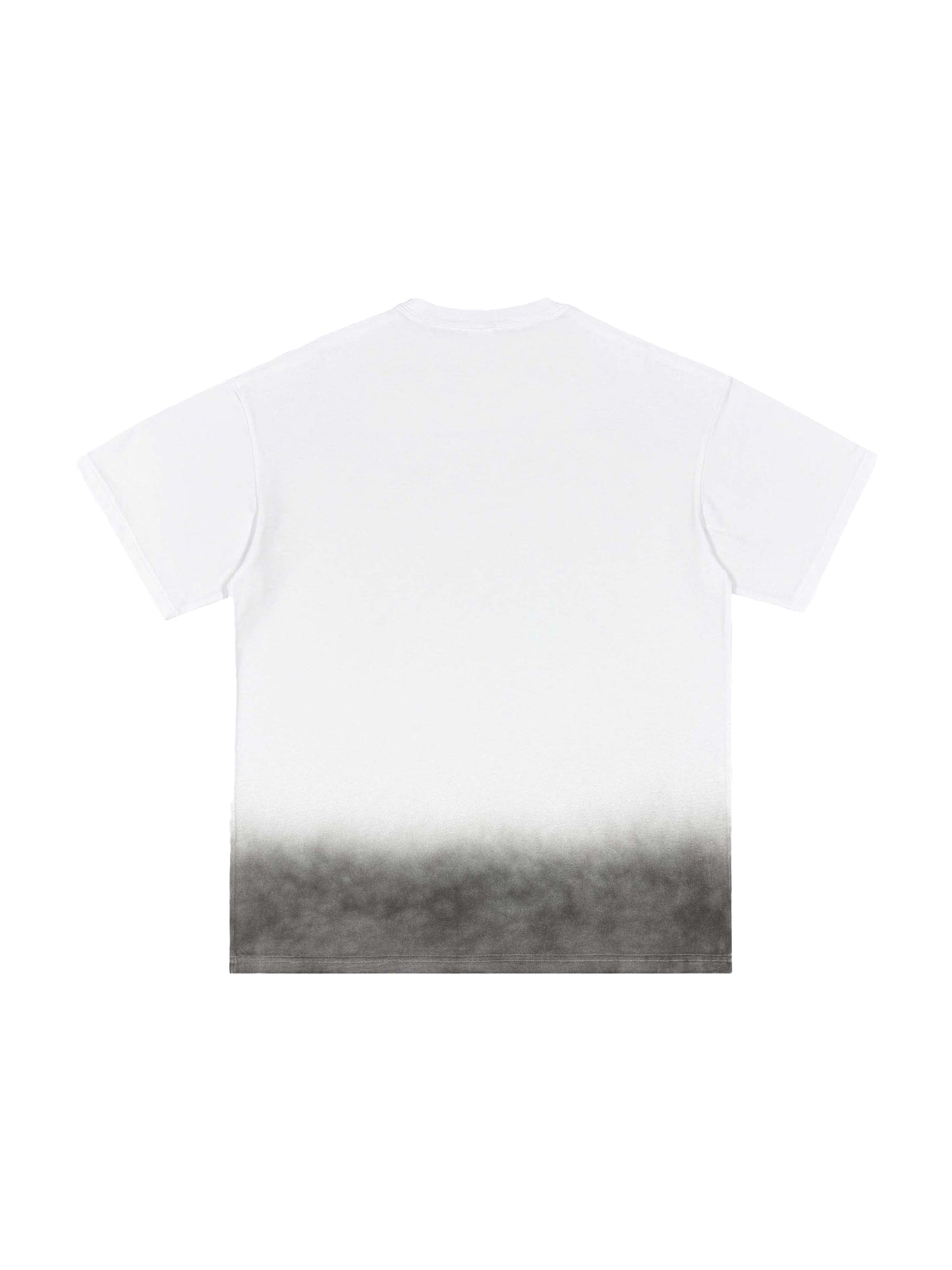 Grey Gradient on White Vintage Washed T-Shirt - 250 GSM